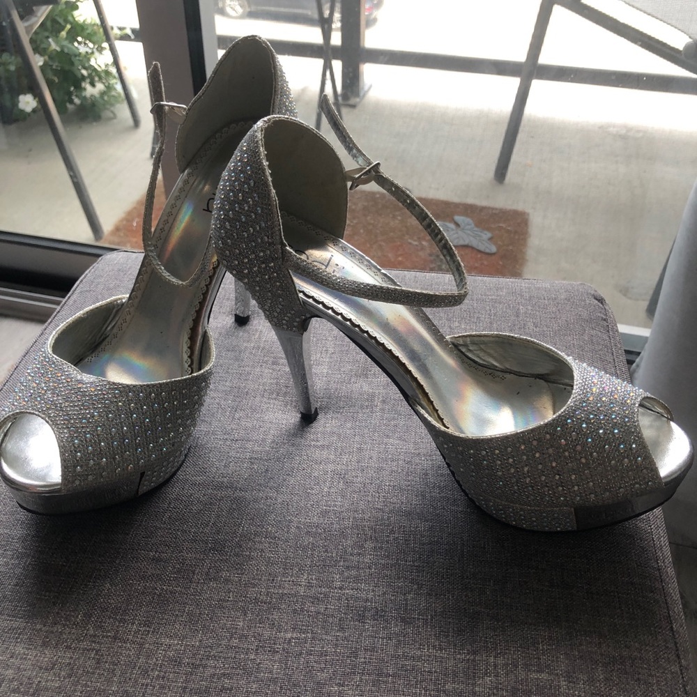 Silver Bling Pump Heels